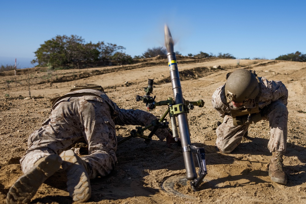 1st Bn., 5th Marines mortarmen use drones, mortars to engage targets