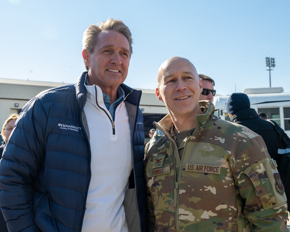 U.S. Ambassador Jeffry Flake greets USAID volunteers arriving to Incirlik AB