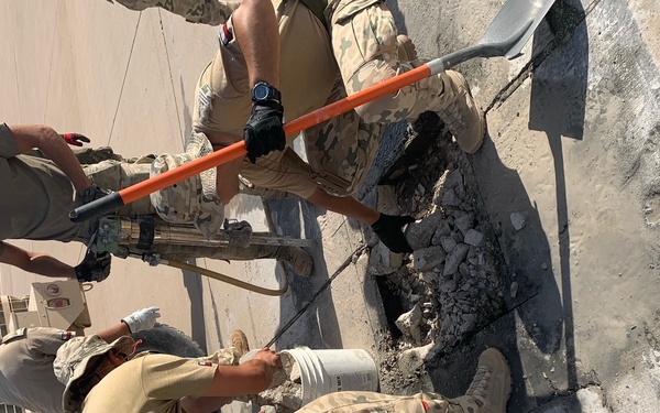 Polish Army engineers participate in US Air Force airfield repair operations