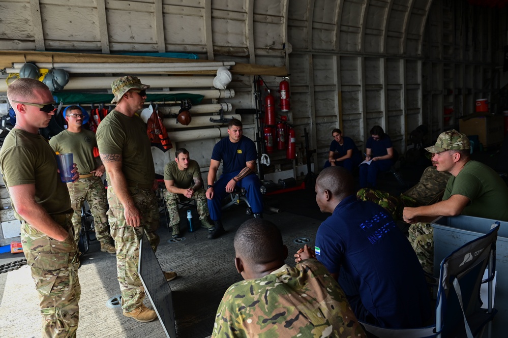 USCGC Spencer (WMEC 905) conducts law enforcement training with representatives of the Sierra Leone Fisheries Ministry, Ivory Coast Navy and Sierra Leone Navy