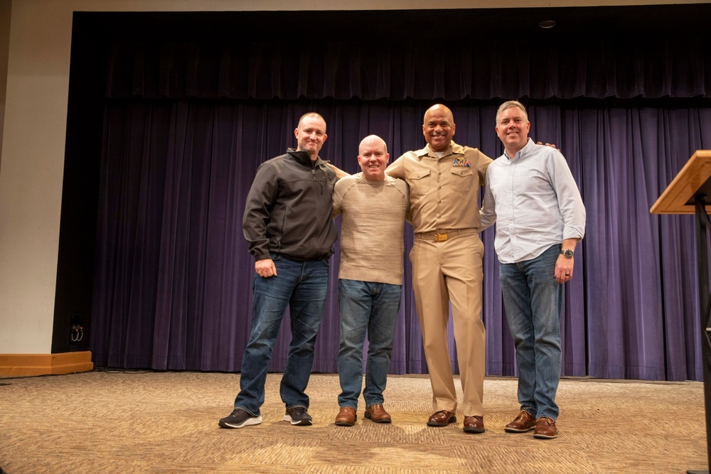 Brashear speaks to crew of USS Iwo Jima