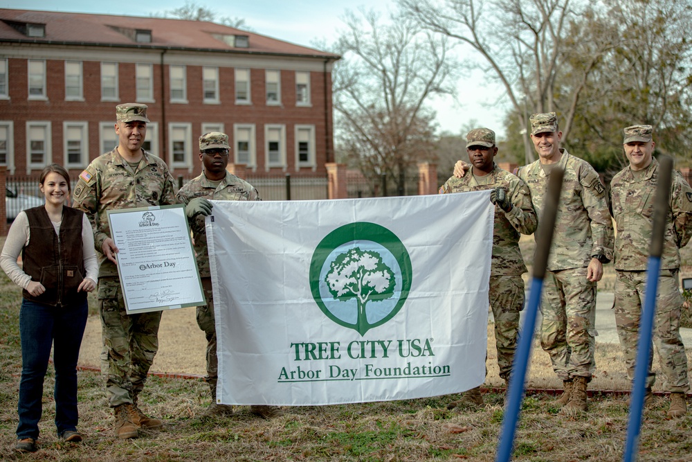 The XVIII Airborne Corps Celebrates Arbor Day by Planting Trees