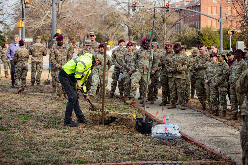 The XVIII Airborne Corps Celebrates Arbor Day by Planting Trees