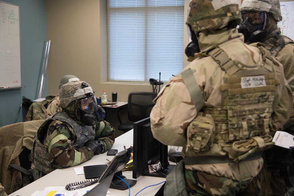 302nd Airlift Wing Airmen Report to Commander During Exercise OVERTORQUE