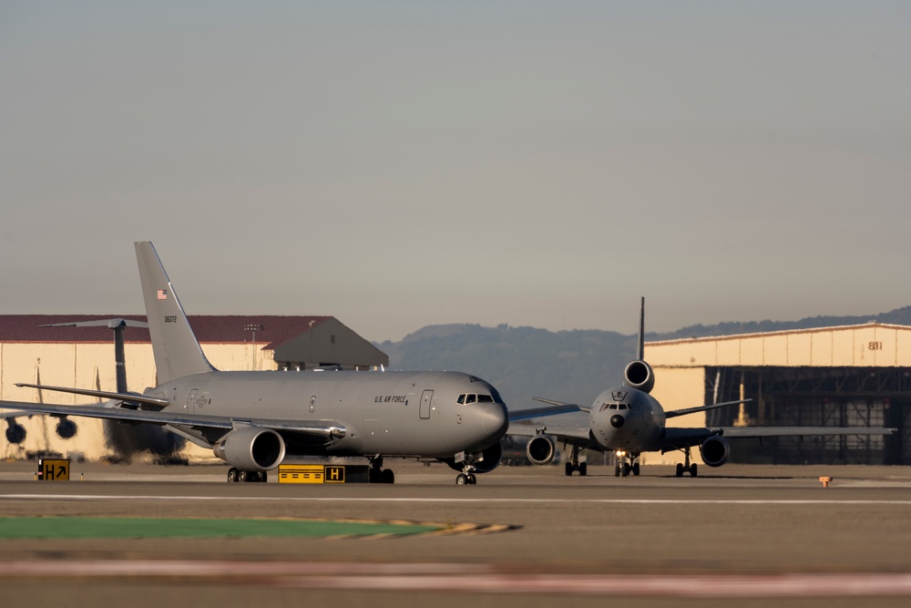 Travis AFB conducts combined KC-10, KC-46 integrated mission sortie training