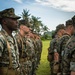 US Marines conduct a rehearsal for Marine Corps Base Camp Blaz Reactivation and Naming Ceremony