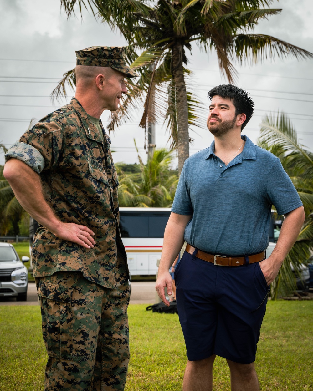 US Marines conduct a rehearsal for Marine Corps Base Camp Blaz Reactivation and Naming Ceremony