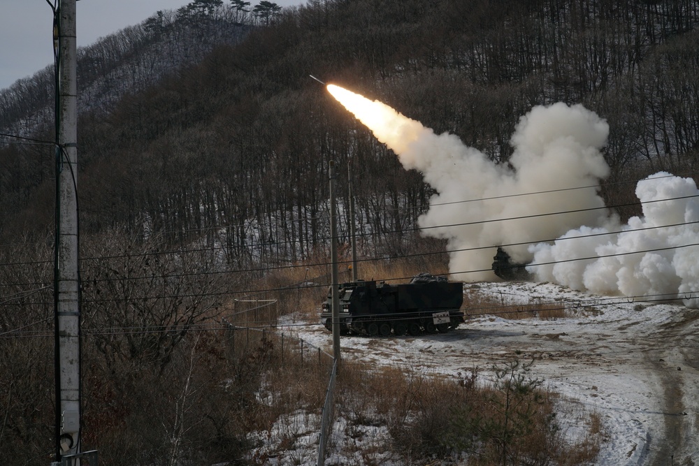 210th Field Artillery Brigade MLRS Live Fire Exercise