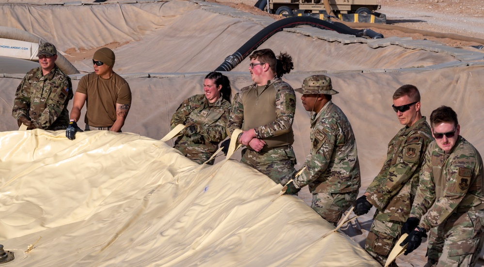 378th ELRS comes together for POL bladder placement