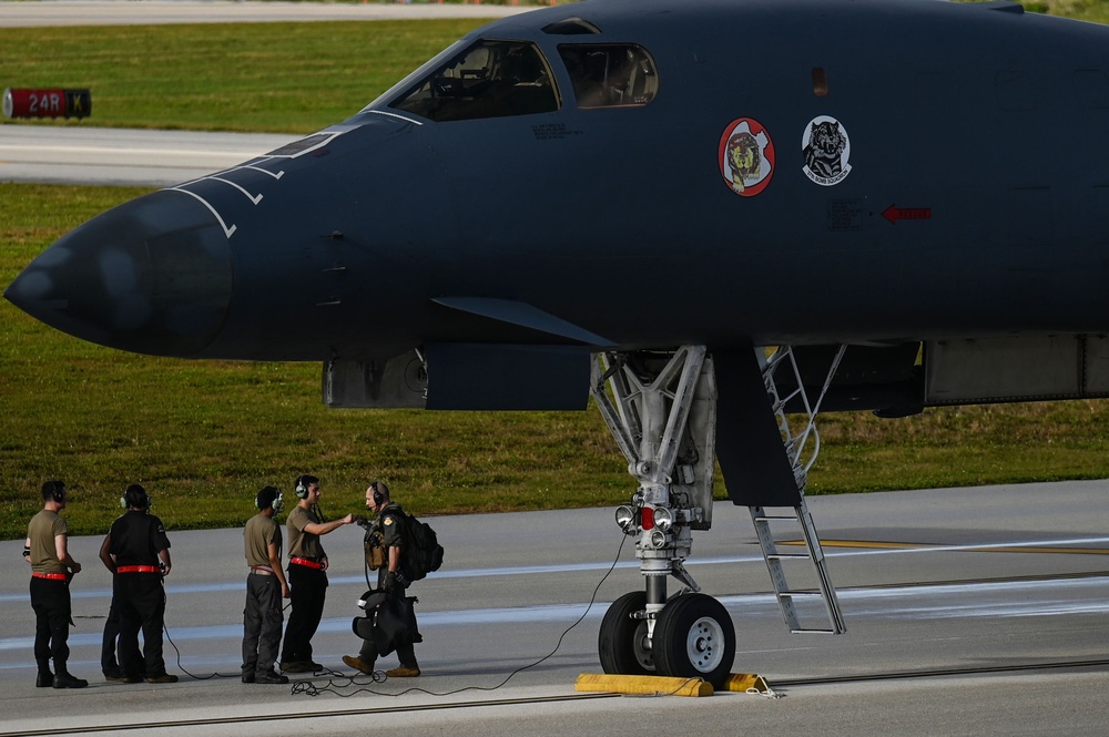 B1-B Lancers arrive to Andersen Air Force Base for Bomber Task Force