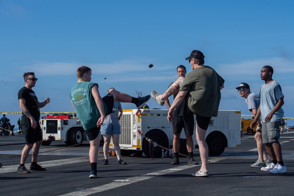 Sailors Participate In MWR Flight Deck Activities