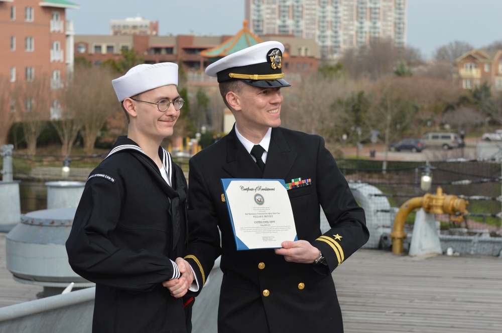 Naval Museum hosts a re-enlistment ceremony