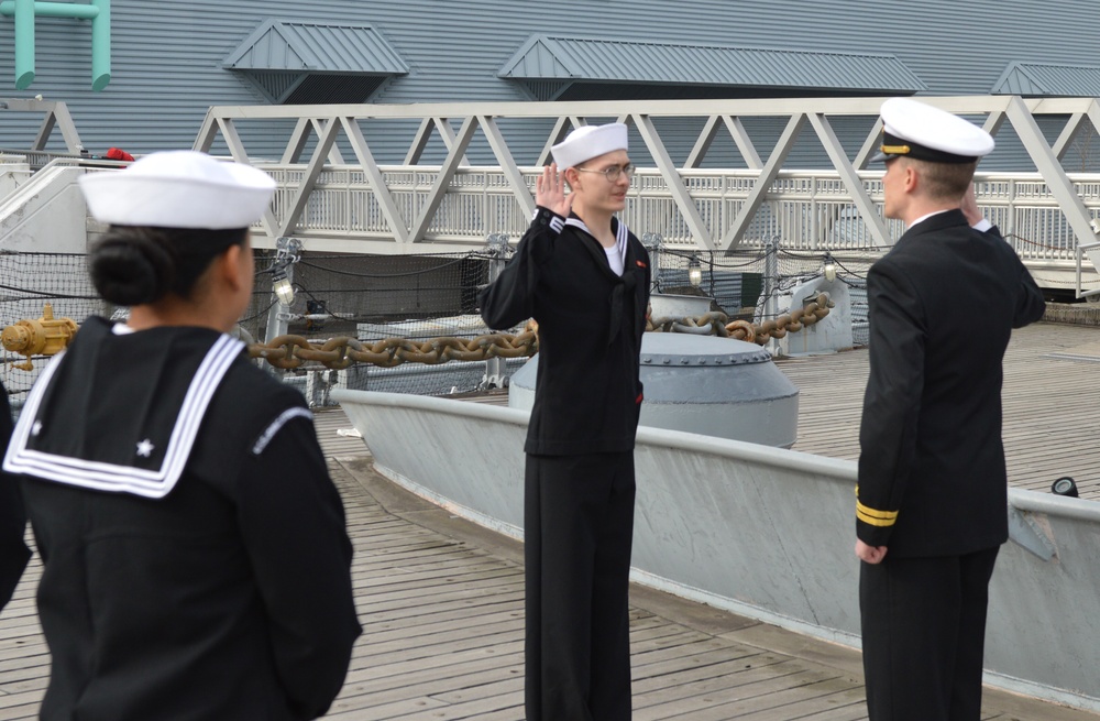 Reenlistment ceremony aboard Battleship Wisconsin