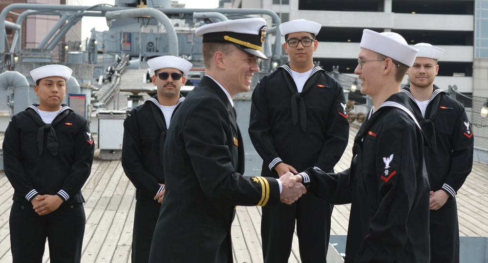 Naval Museum hosts re-enlistment ceremony aboard Battleship Wisconsin