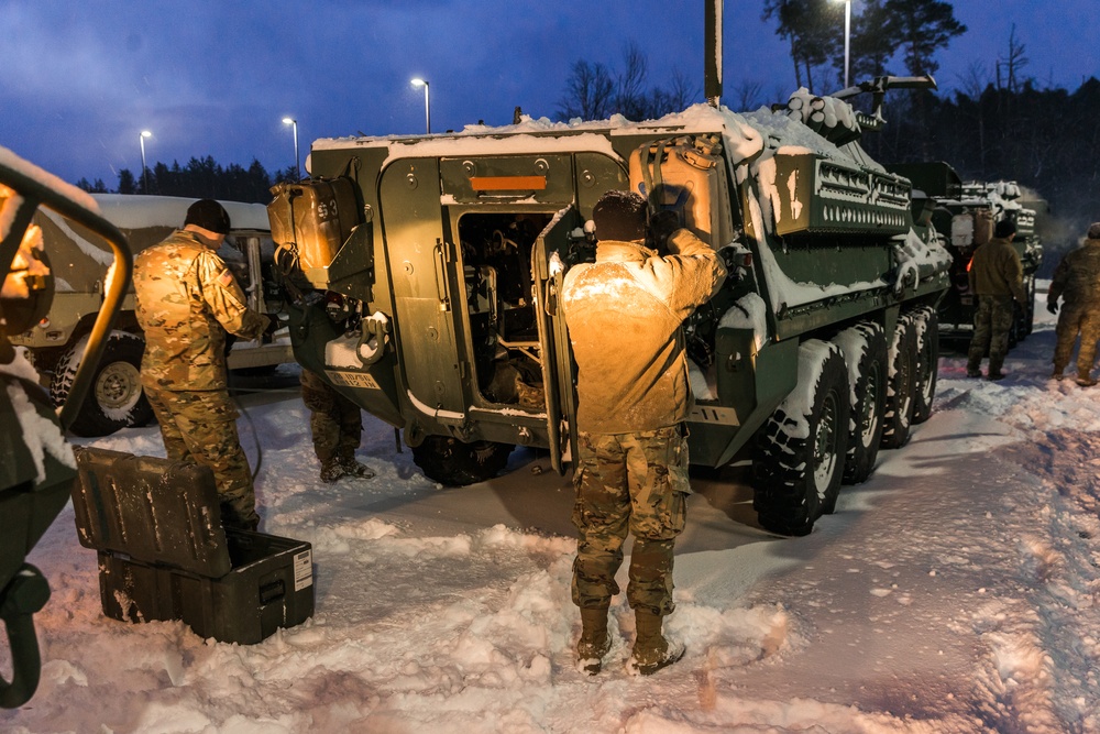 Strykers in the snow