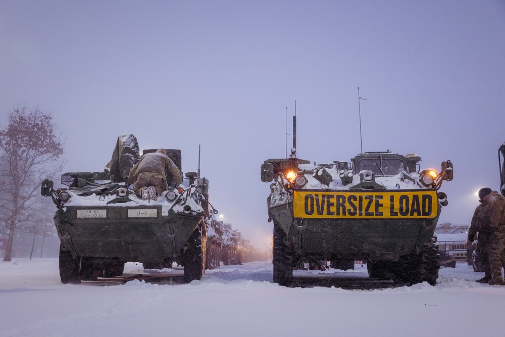 Strykers in the snow