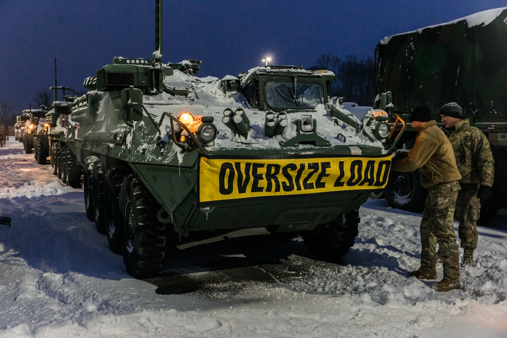 Strykers in the snow