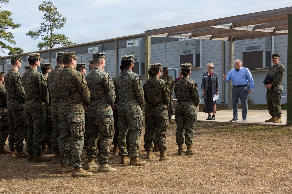 U.S. Sailor with 2nd Medical Battalion receives a Swansboro Area Chamber of Commerce Award