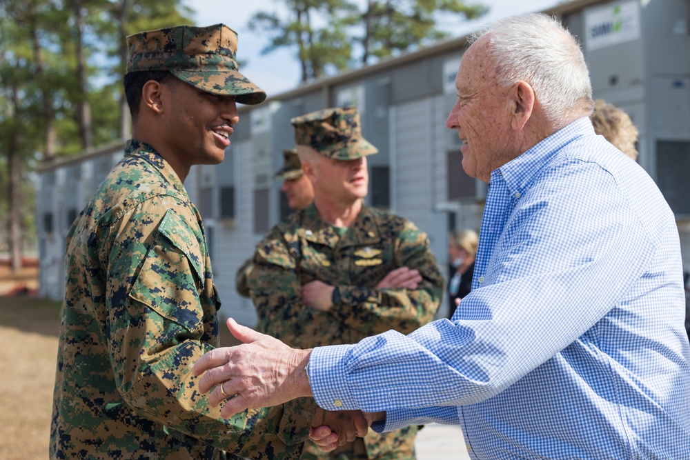 U.S. Sailor with 2nd Medical Battalion receives a Swansboro Area Chamber of Commerce Award