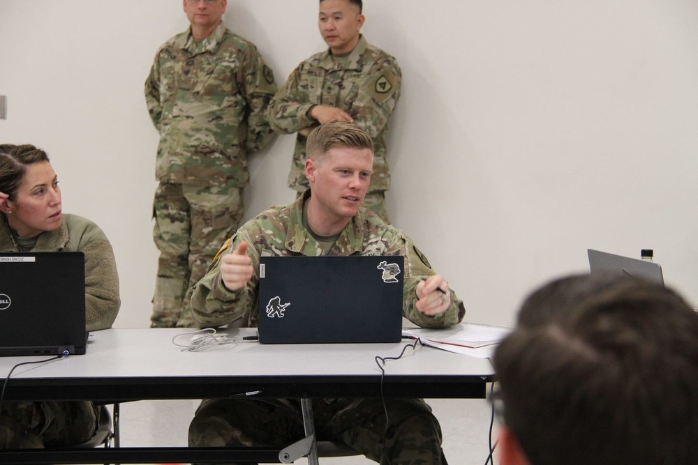 91st TD Soldier offering comments during OC/T training