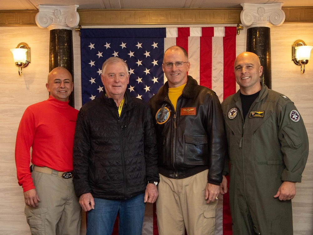 USS Carl Vinson (CVN 70) Sailors Host Dan Quayle in the Pacific Ocean