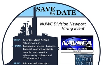 NUWC Division Newport to hold in-person hiring event for scientists, engineers on March 4