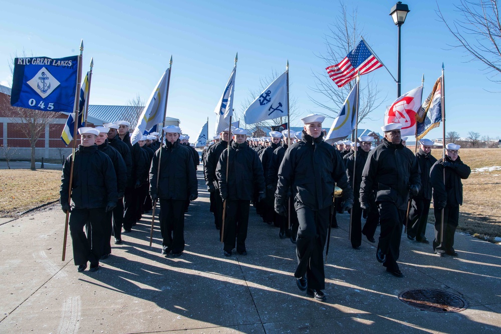 Pass-in-Review at US Navy Recruit Training Command