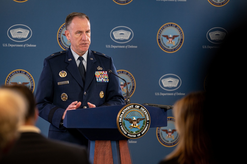 Pentagon Press Secretary Conducts Press Briefing at Pentagon