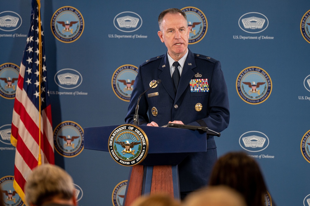 Pentagon Press Secretary Conducts Press Briefing at Pentagon