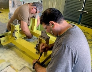 Rail soldiers from 757th Transportation (Railway) Battalion help US Army Transportation Museum at Fort Eustis