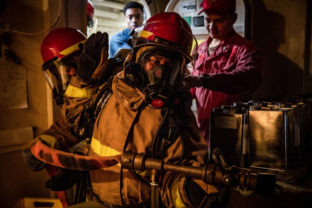 USS Arlington underway general quarters drill