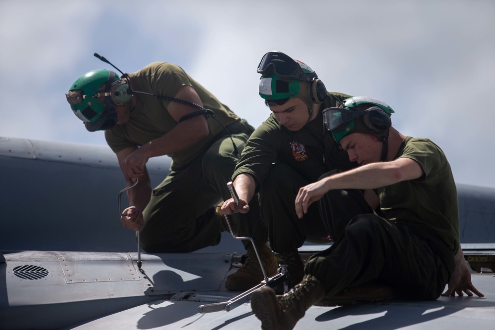 1st MAW AWC Brig. Gen. Rowell Flies With VMFA-312 in Guam