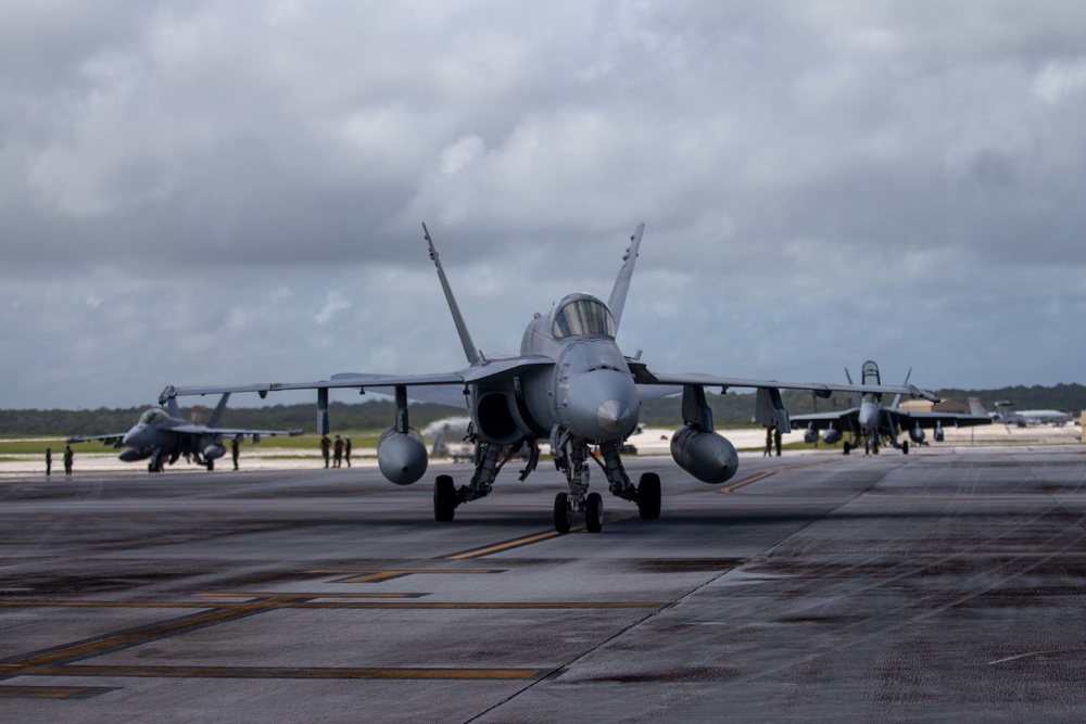 1st MAW AWC Brig. Gen. Rowell Flies With VMFA-312 in Guam