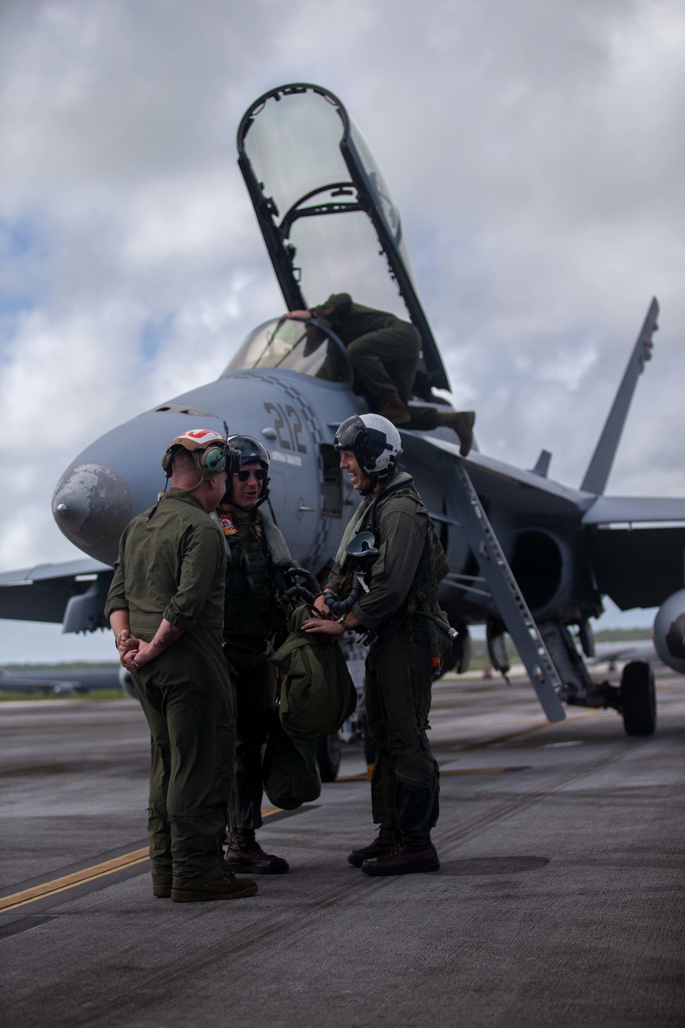 1st MAW AWC Brig. Gen. Rowell Flies With VMFA-312 in Guam