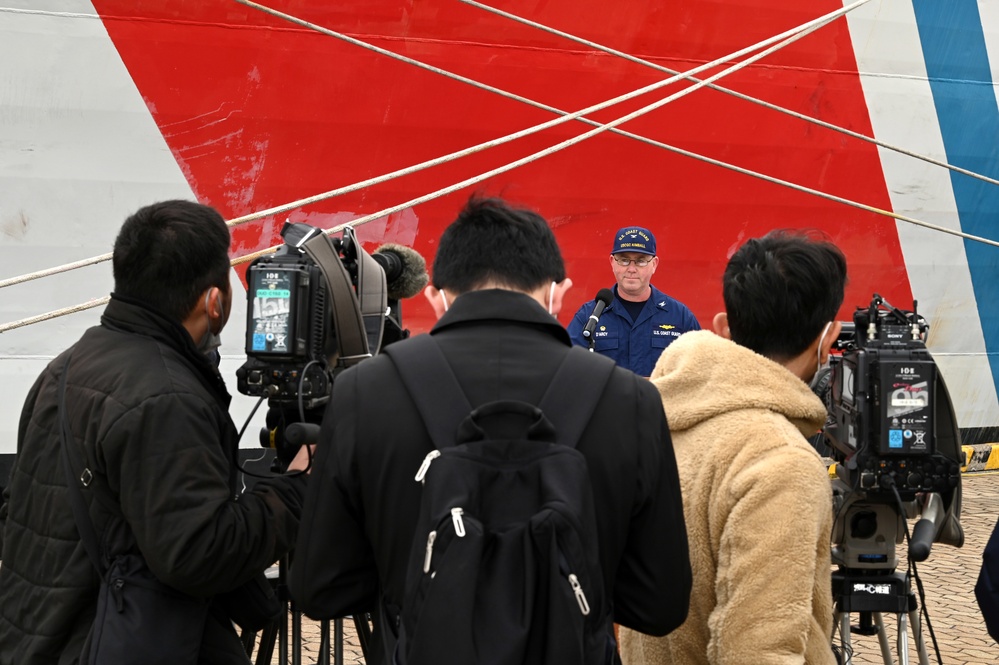 U.S. Coast Guard Cutter Kimball hosts local media, community leaders while in Kagoshima, Japan