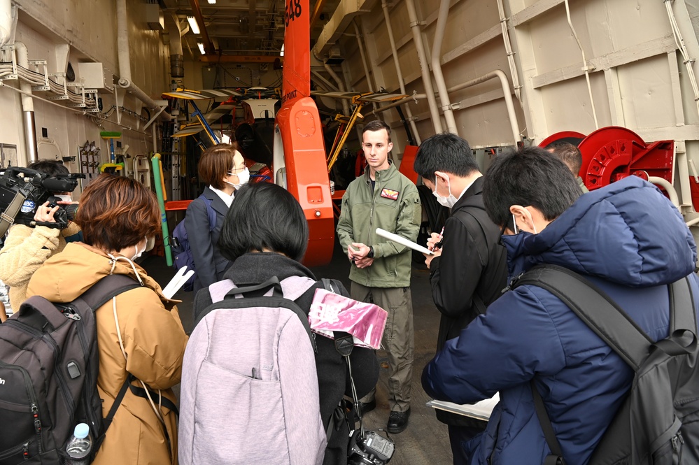 U.S. Coast Guard Cutter Kimball hosts local media, community leaders while in Kagoshima, Japan