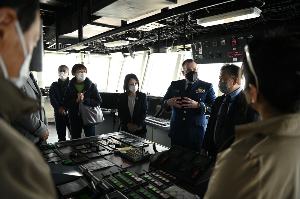 U.S. Coast Guard Cutter Kimball hosts local media, community leaders while in Kagoshima, Japan