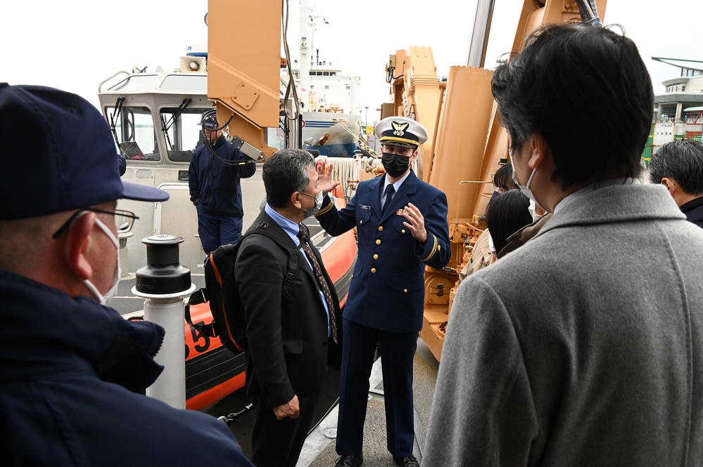 U.S. Coast Guard Cutter Kimball hosts local media, community leaders while in Kagoshima, Japan