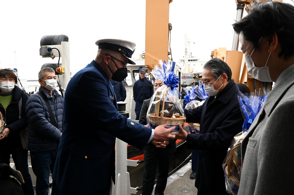 U.S. Coast Guard Cutter Kimball hosts local media, community leaders while in Kagoshima, Japan