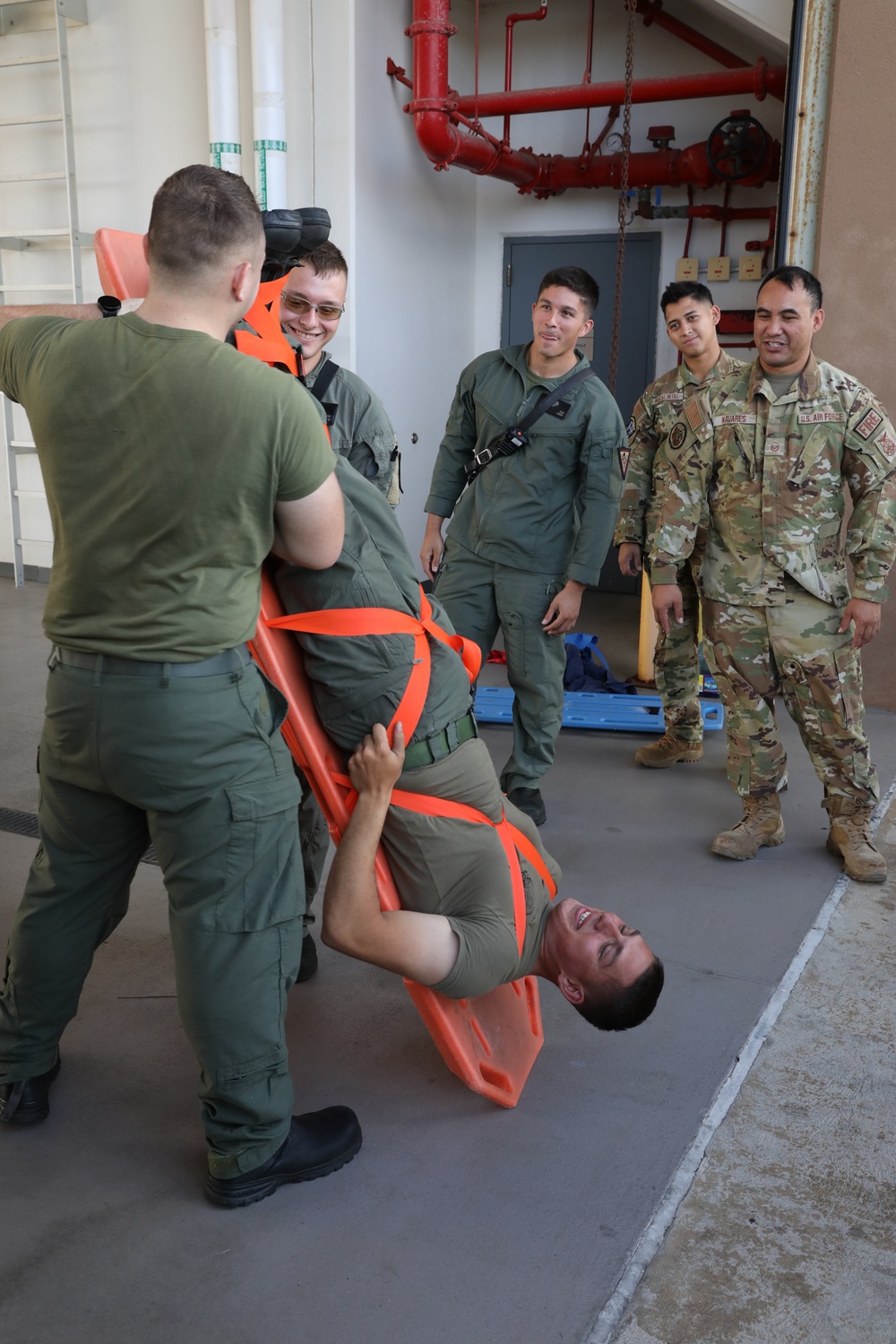 Hawaii Army National Guard, Air Force Reserve and Marine Corps Firefighters conduct a joint training exercise at Kaneohe Marine Air Station.