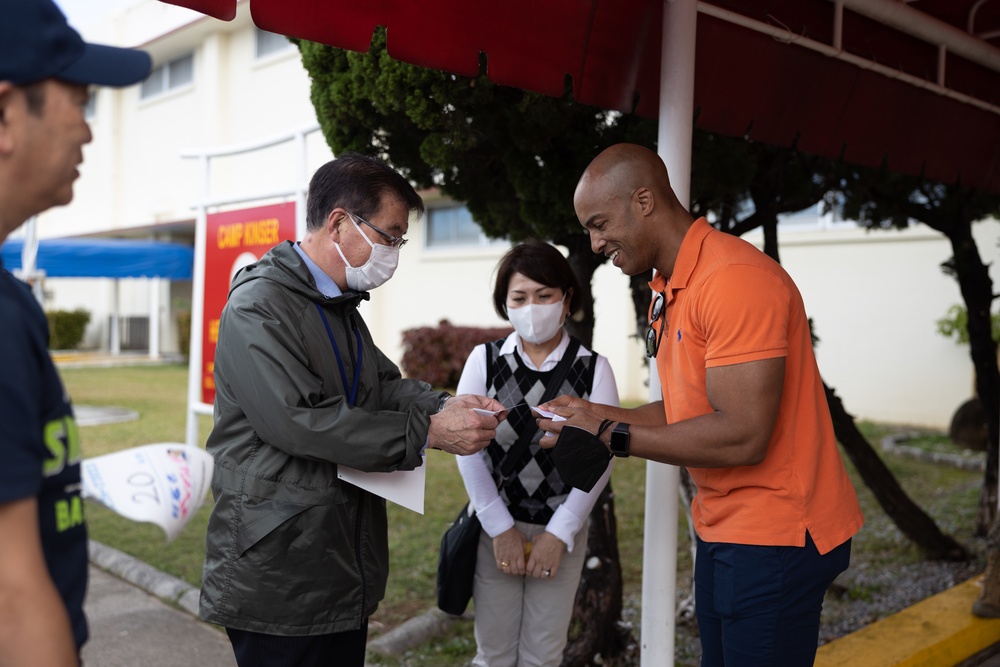 Okinawa Residents Tour Camp Kinser During Urasoe City Tedako Walk