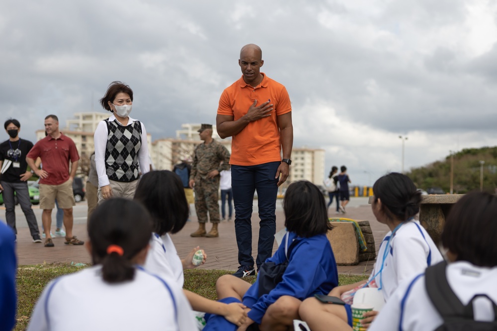 Okinawa Residents Tour Camp Kinser During Urasoe City Tedako Walk