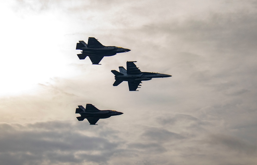 U.S. Navy Aircraft Conduct Flyby