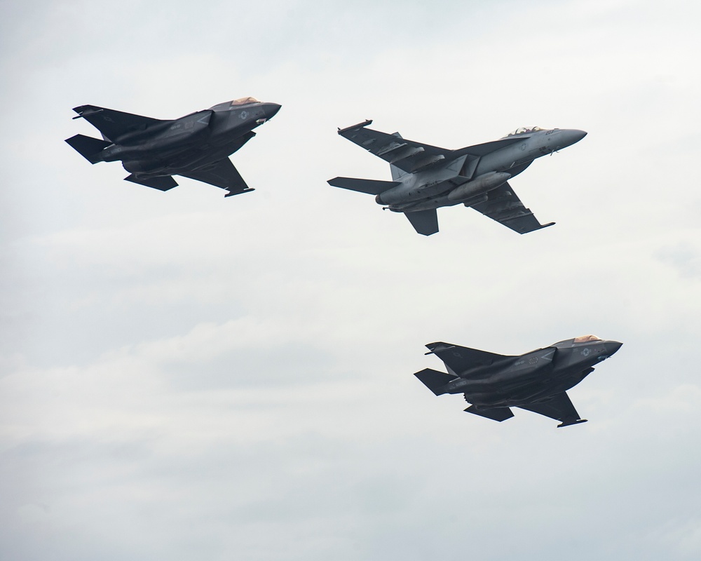 U.S. Navy Aircraft Conduct Flyby