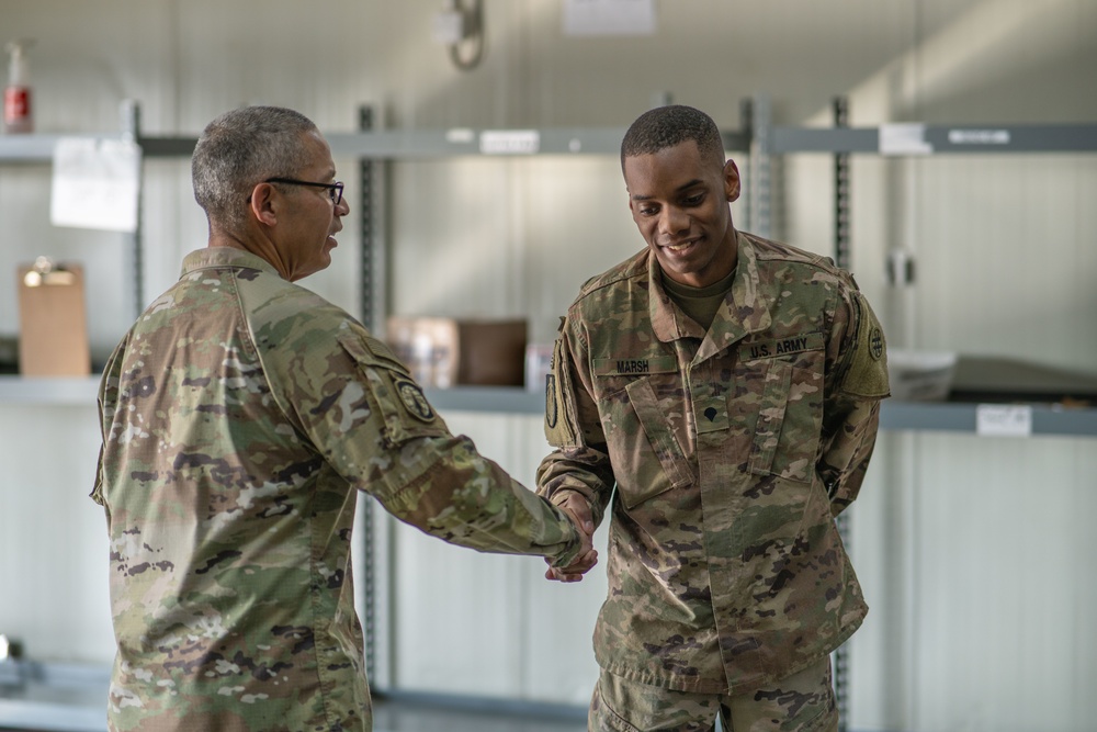 Task Force Hellfighter Commander Visits Units At the Joint Training Center in Jordan