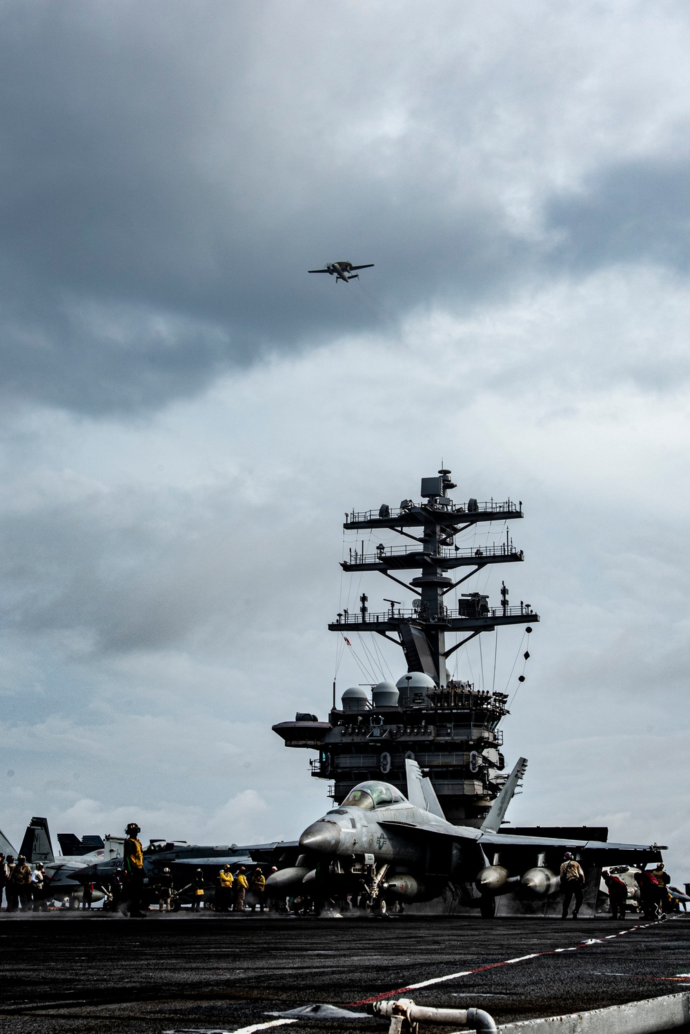 E-2C Flies Over USS Nimitz