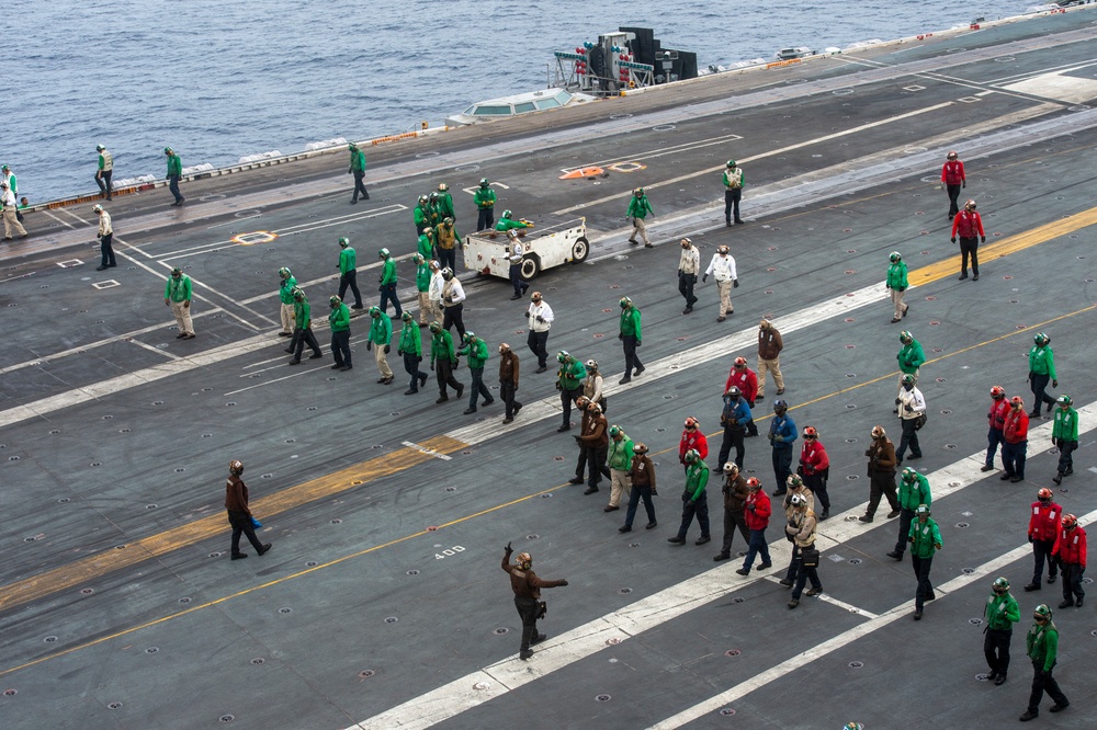 Sailors Conduct Foreign Object Debris Walk-Down