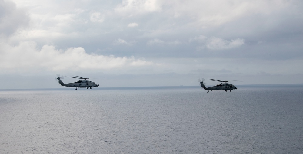 Helicopters Fly In Formation