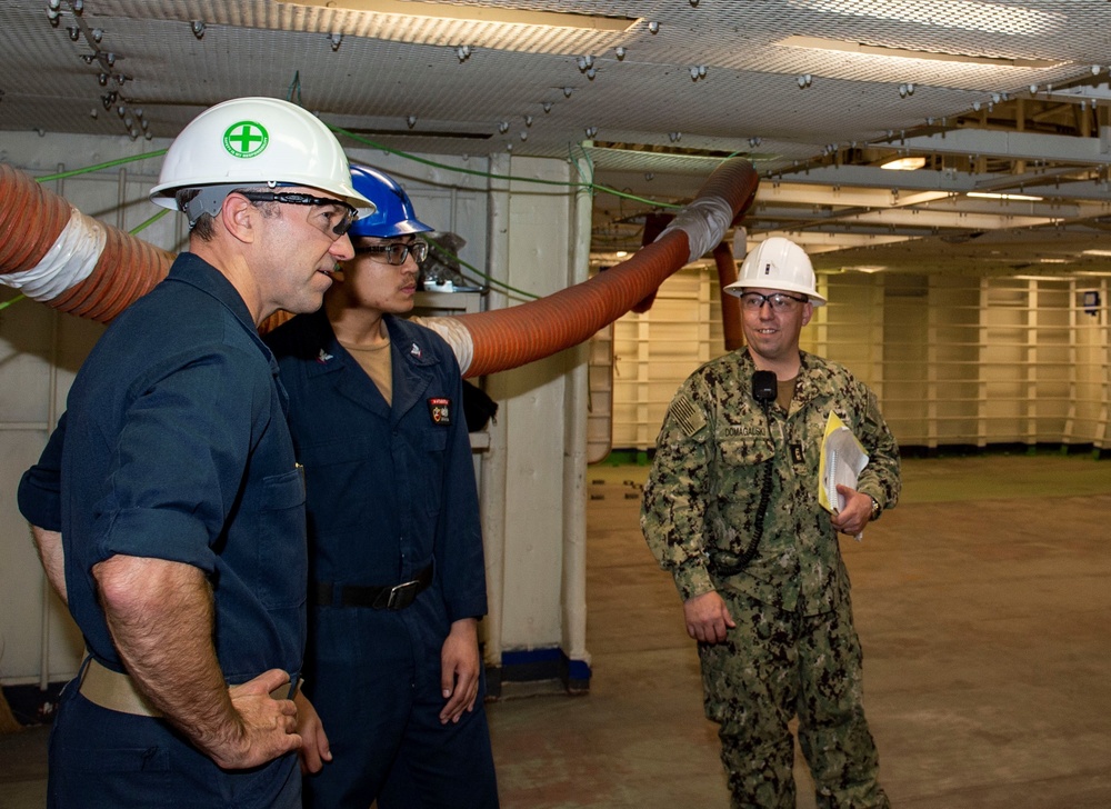 USS Essex CO Conducts Space Walkthroughs