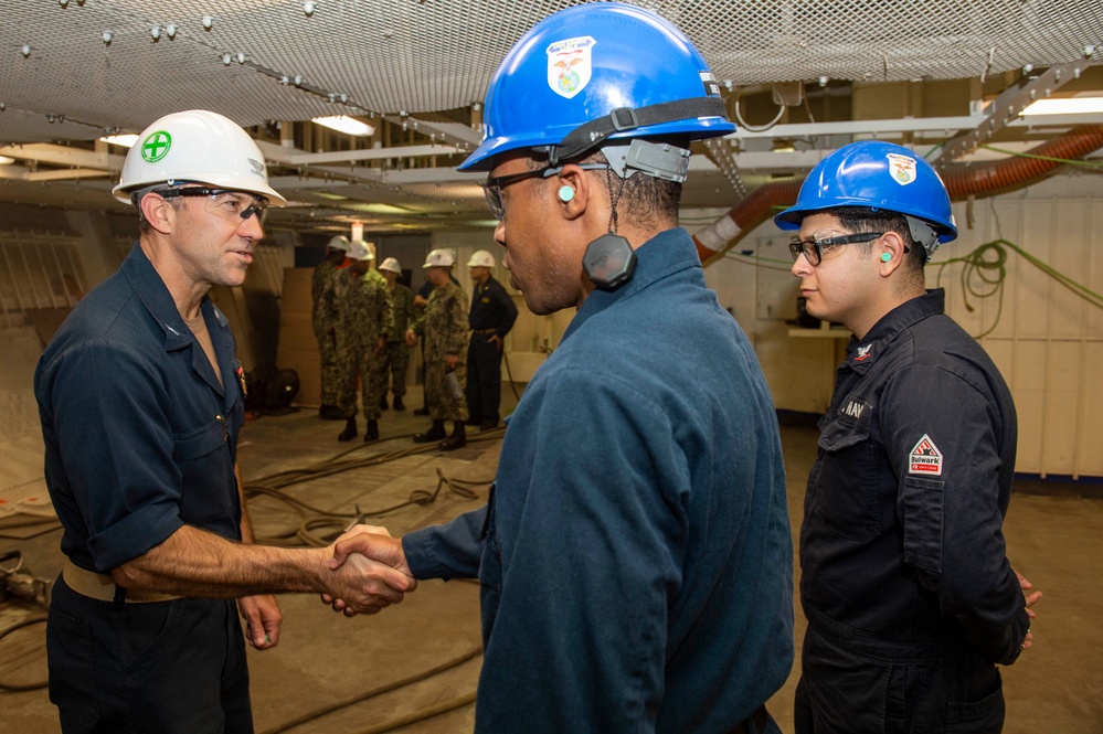 USS Essex CO Conducts Space Walkthroughs